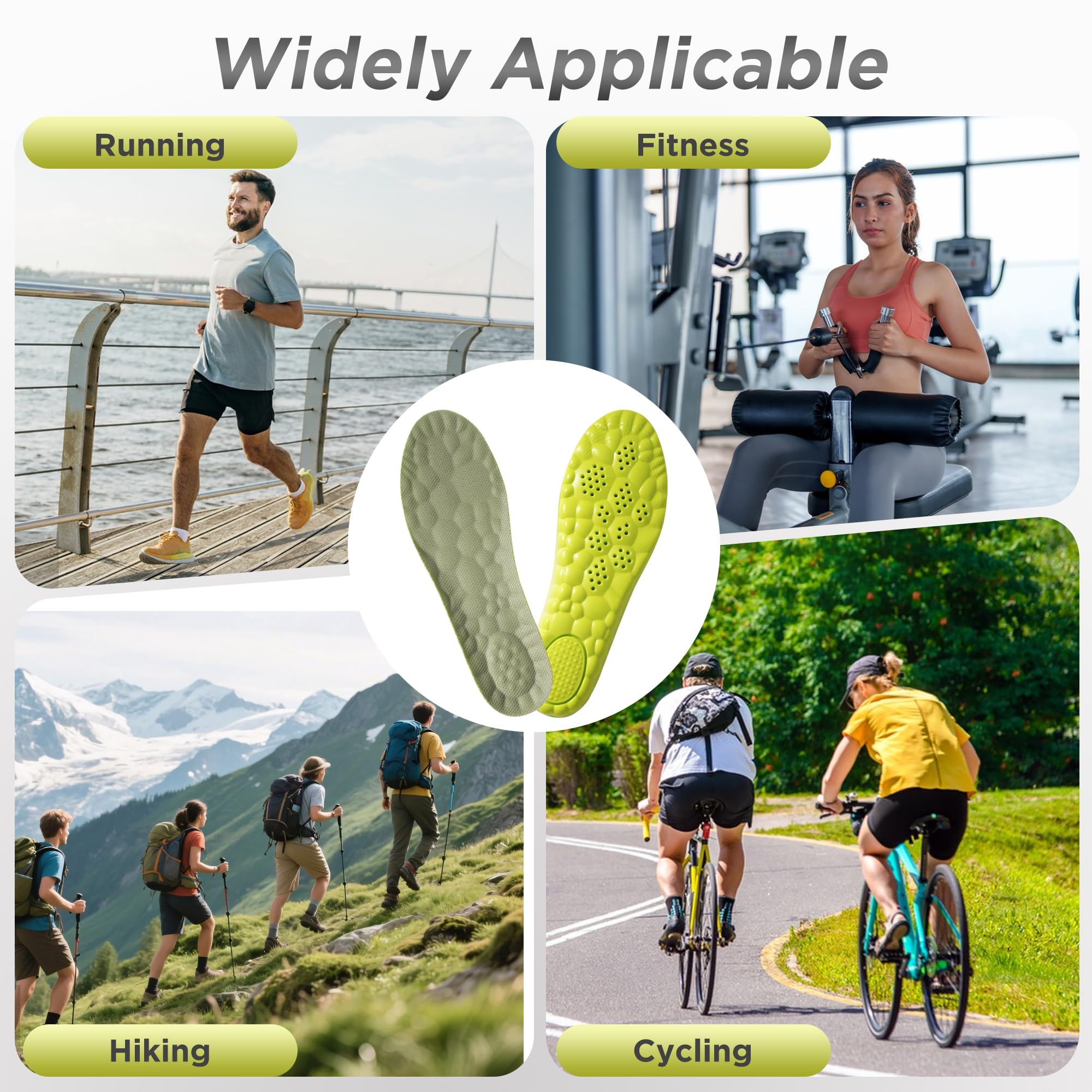 Ziwigik insoles fit men and women across various footwear.