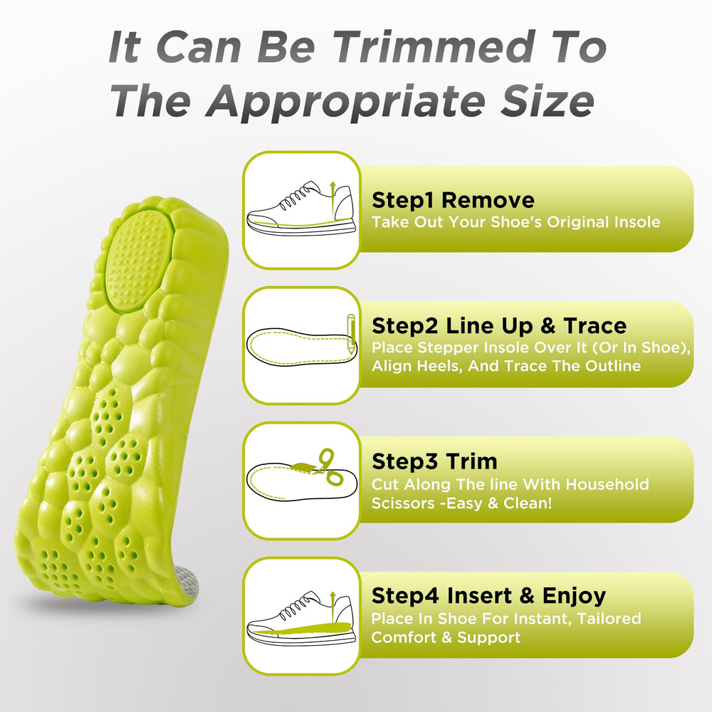 Ziwigik shock-absorption insoles cushion steps with every stride.