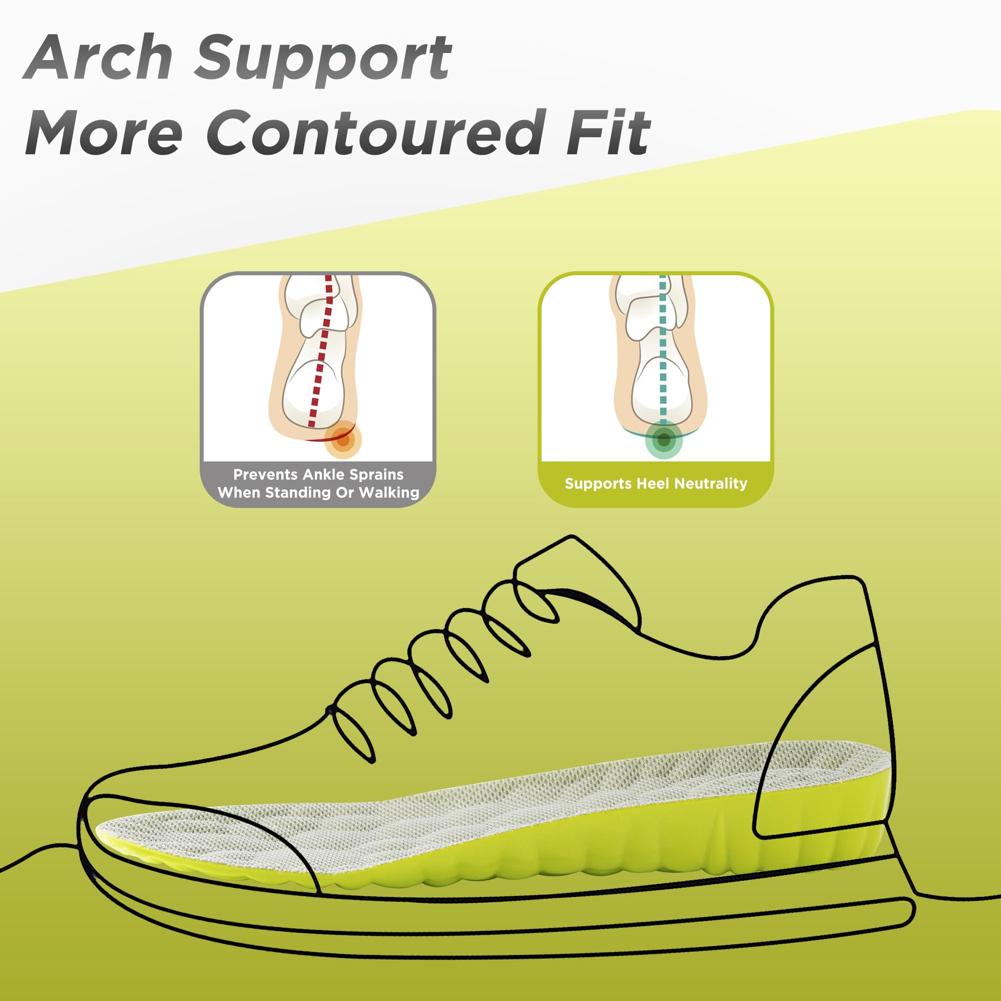Ziwigik ventilation-hole insoles help reduce odor and keep feet cool.