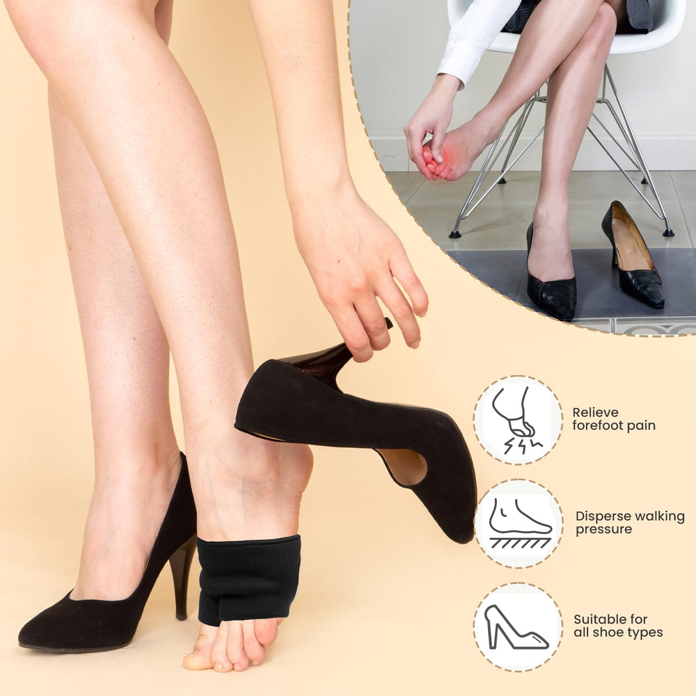 Two-pair package of Zixsavk metatarsal pads with clear sizing