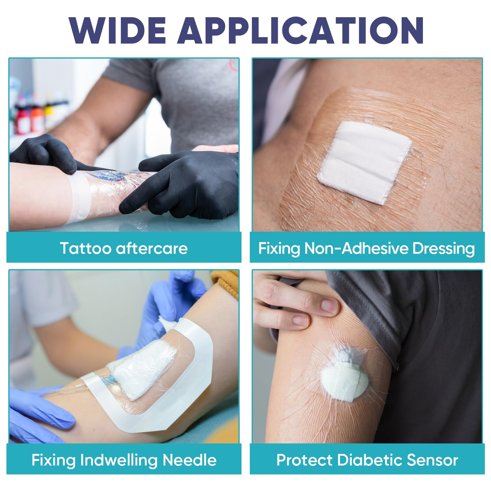 ZMZPA CGM/insulin pump patch compatible dressing for day-long wear.