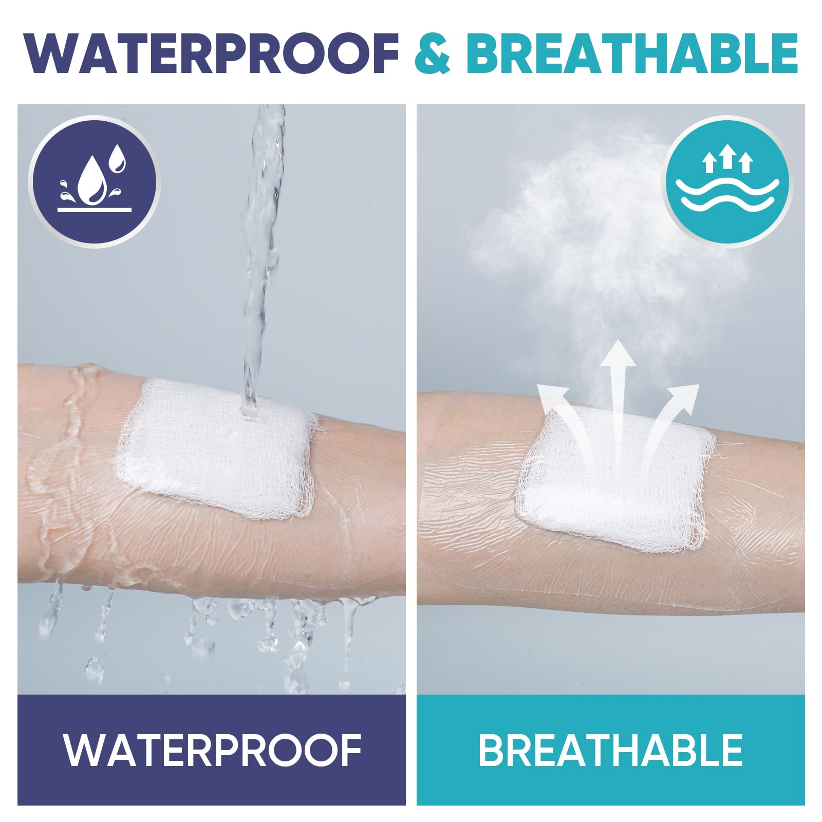 ZMZPA flexible film dressing fits joints for comfortable movement.