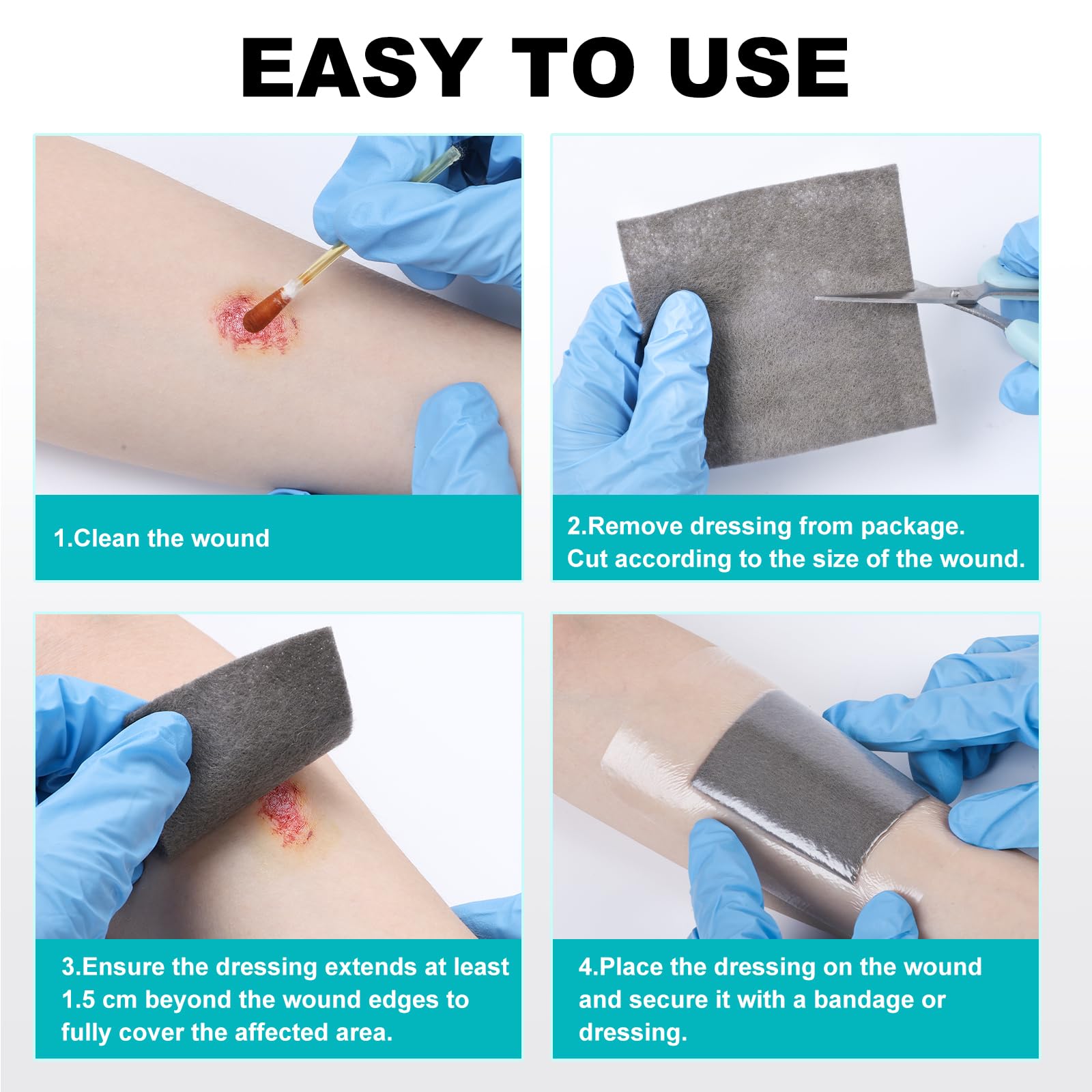 ZMZPA high-absorption alginate dressing absorbing wound exudate.