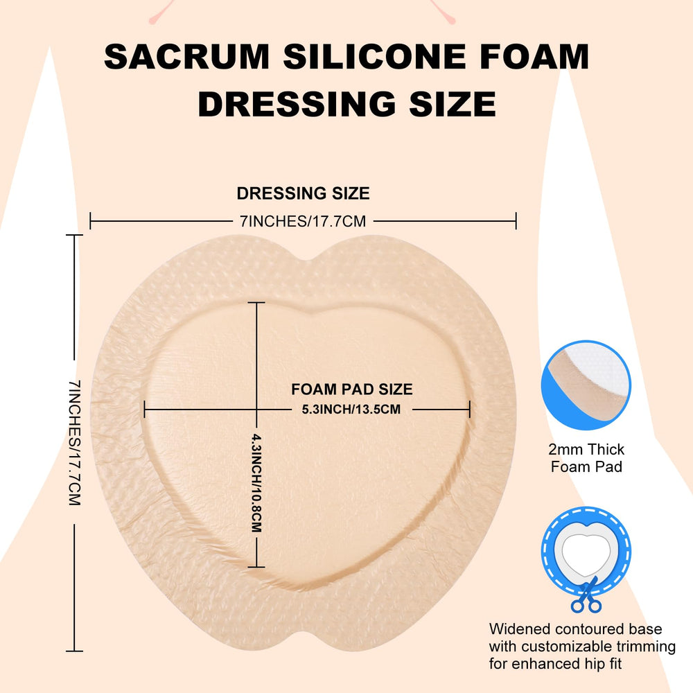 ZMZPA Sacral Foam Dressing adhesion edge closeup highlighting silicone border.