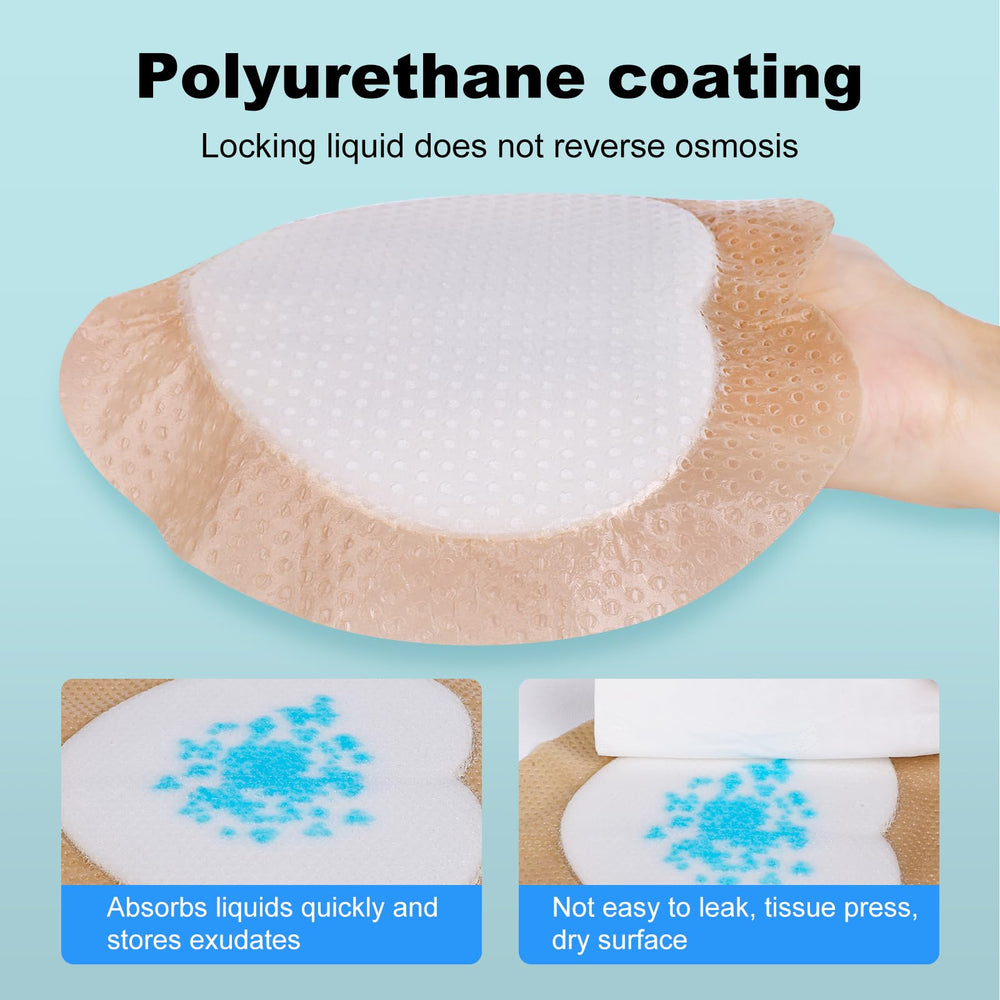 ZMZPA Sacral Foam Dressing waterproof film top view shows breathable layer.