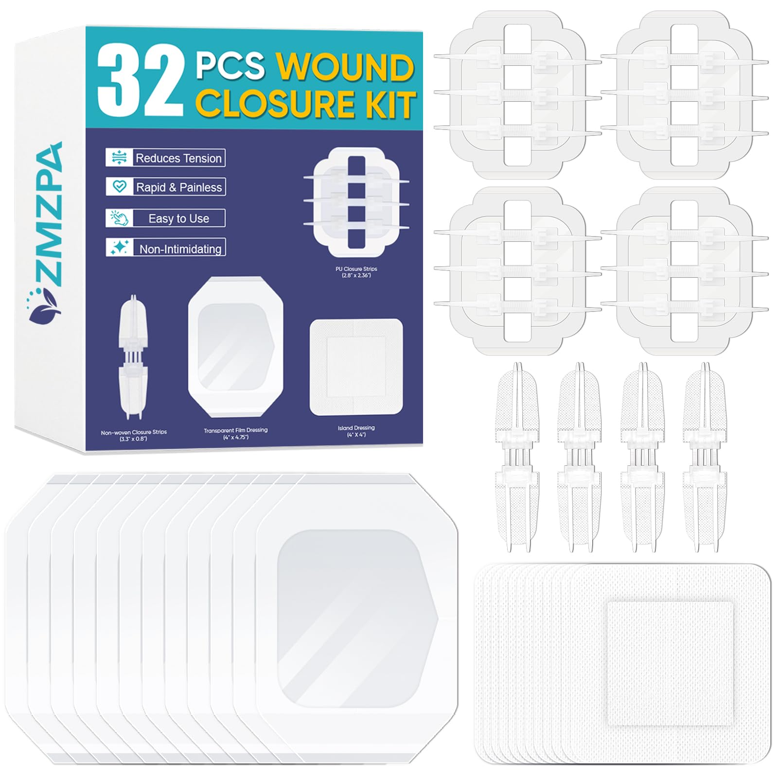 ZMZPA Zip Stitch closure strips kit for quick wound management in emergencies.