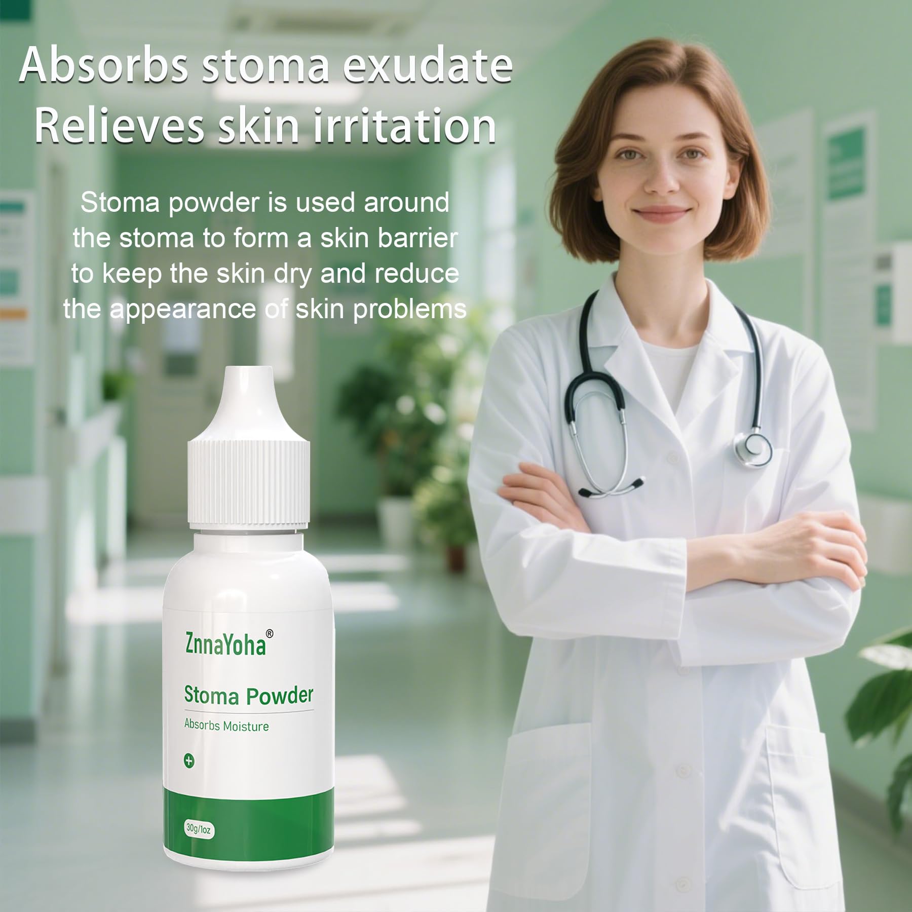 ZnnaYoha stoma powder barrier support works with wipes to add protection.