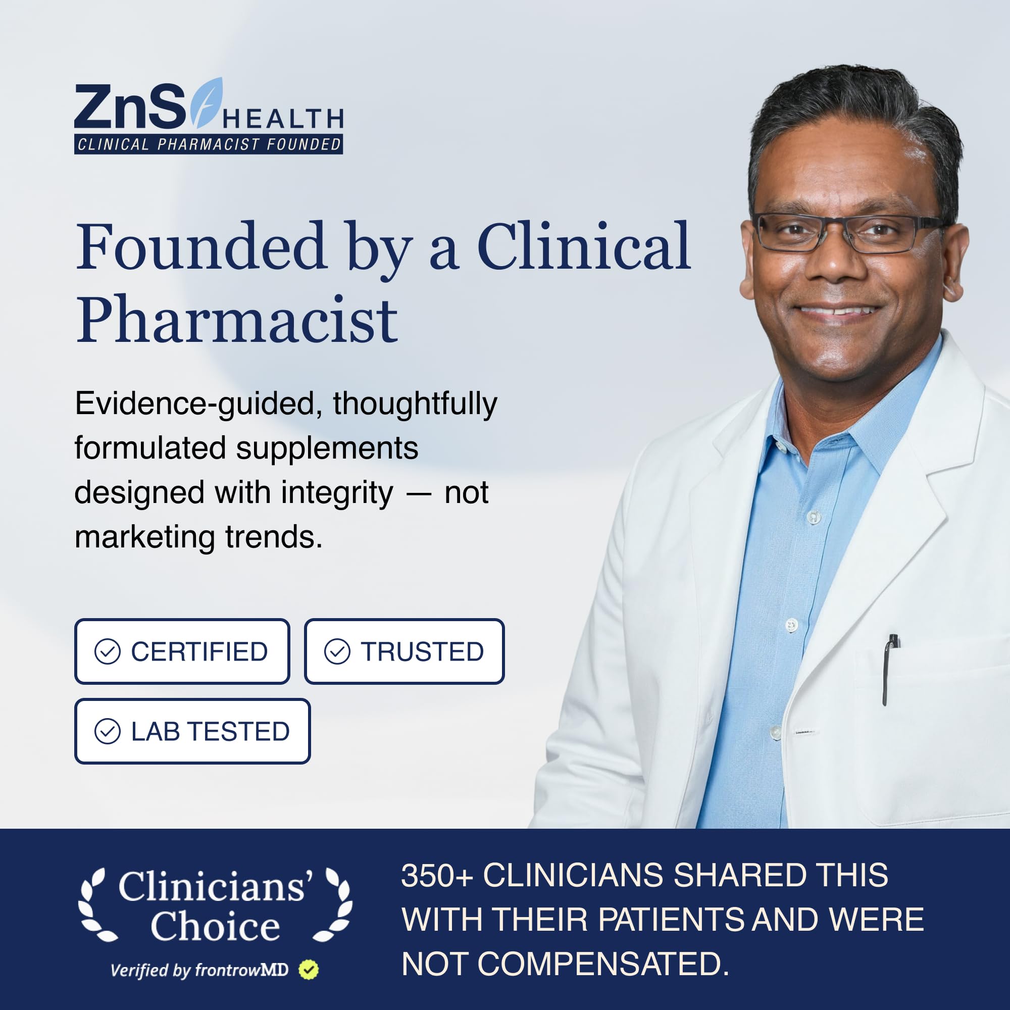 ZnS Health capsules in palm imply portability and convenience.