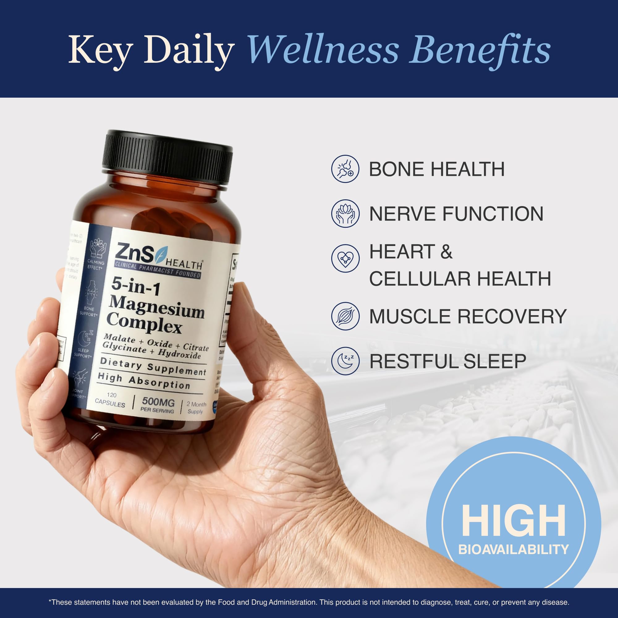ZnS Health label features Aquamin minerals and natural cofactors.