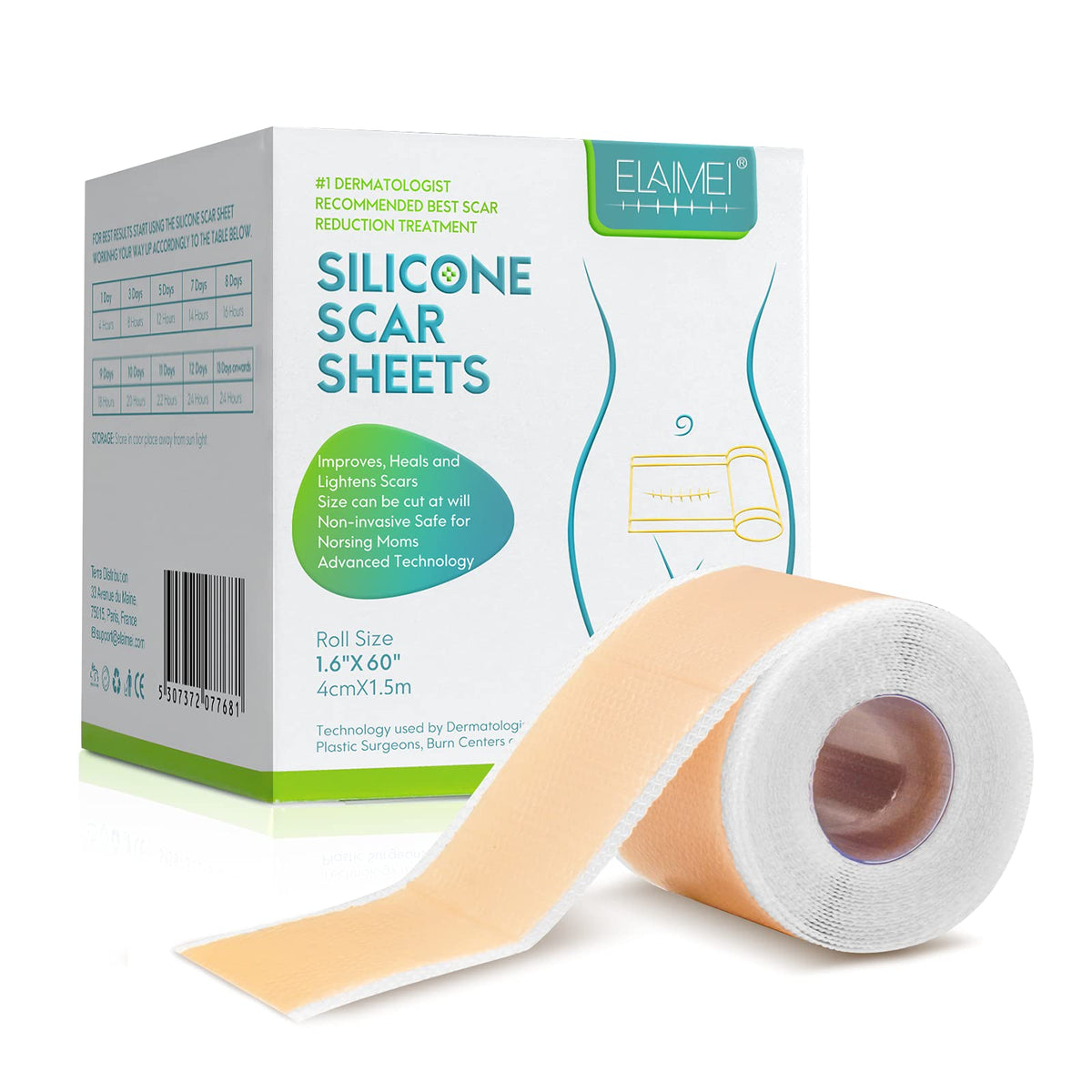 ZODENIS silicone scar tape on skin for comfortable daily wear.