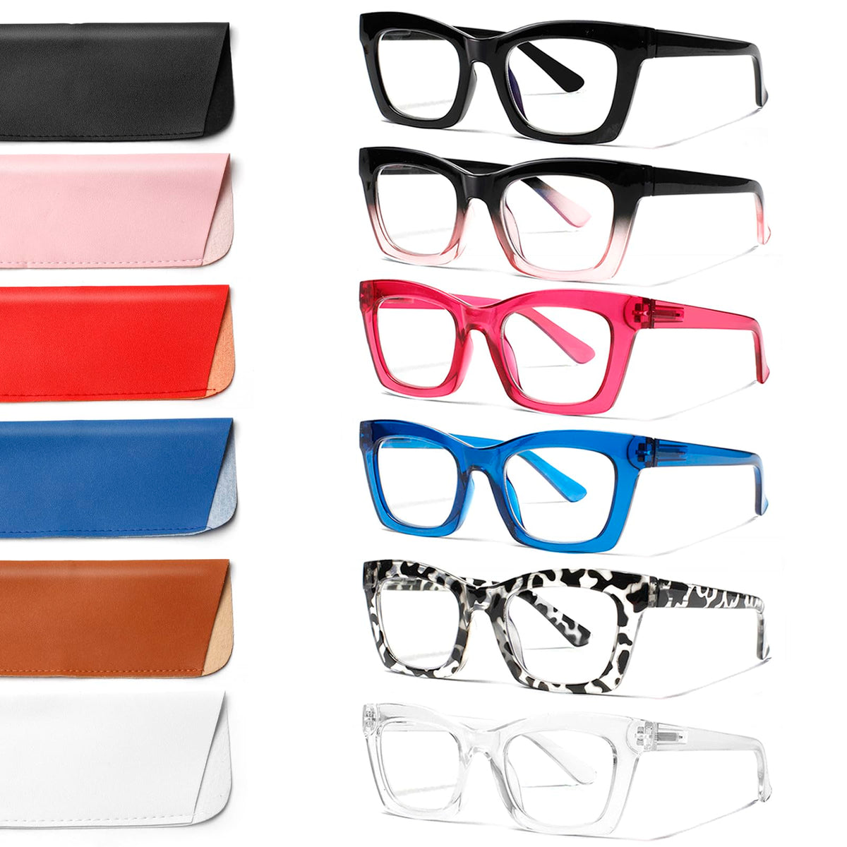 ZOECENT Oprah-style reading glasses for women with mixed-color frames, ideal for versatile styling.