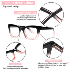 ZOECENT spring hinge design offers flexible comfort for all-day wear.