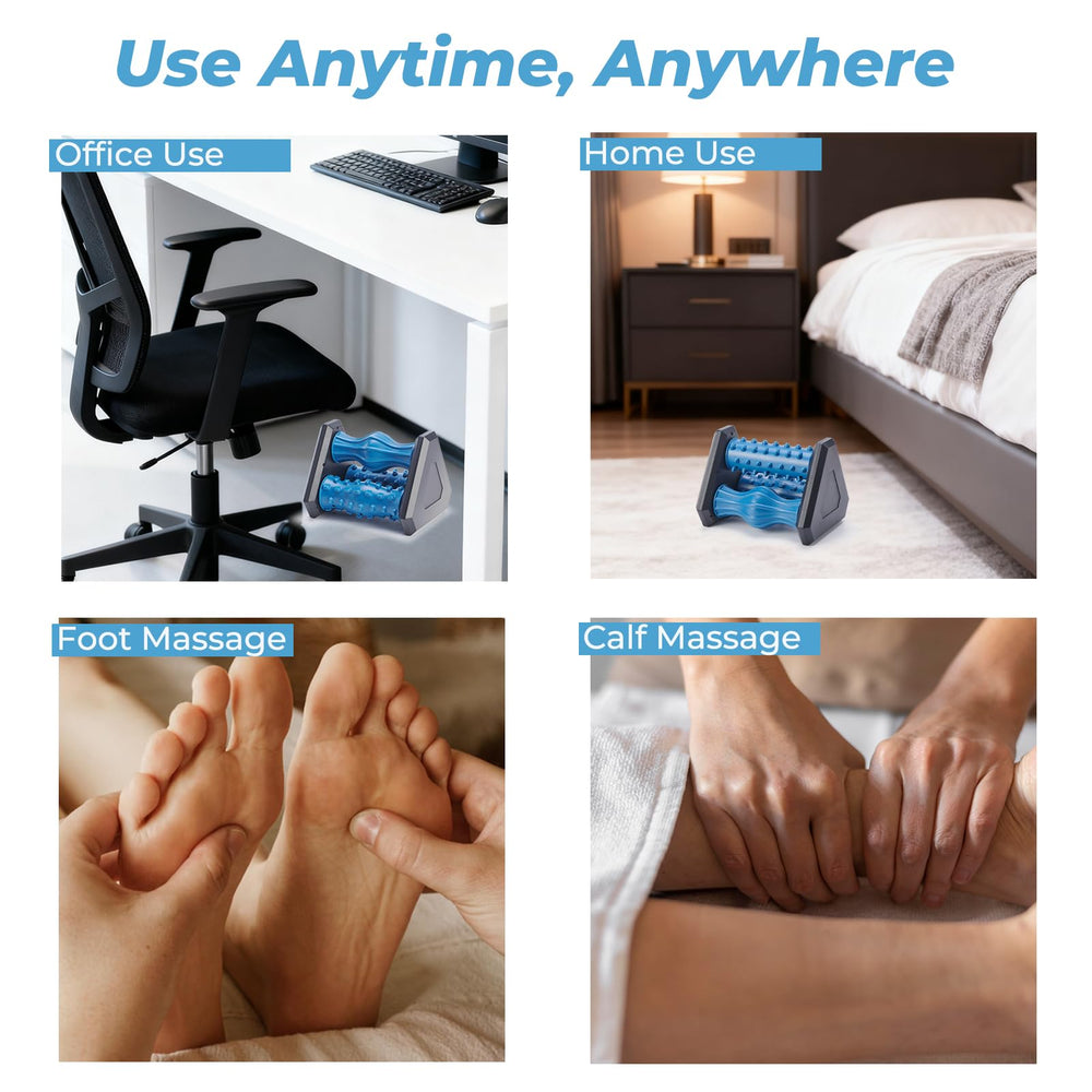 Zofenix Foot Roller Massager targeting heel and arch pain for daily comfort.
