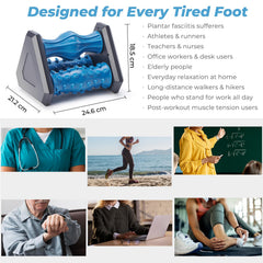 Zofenix Foot Roller Massager with non-slip base stabilizing during use.