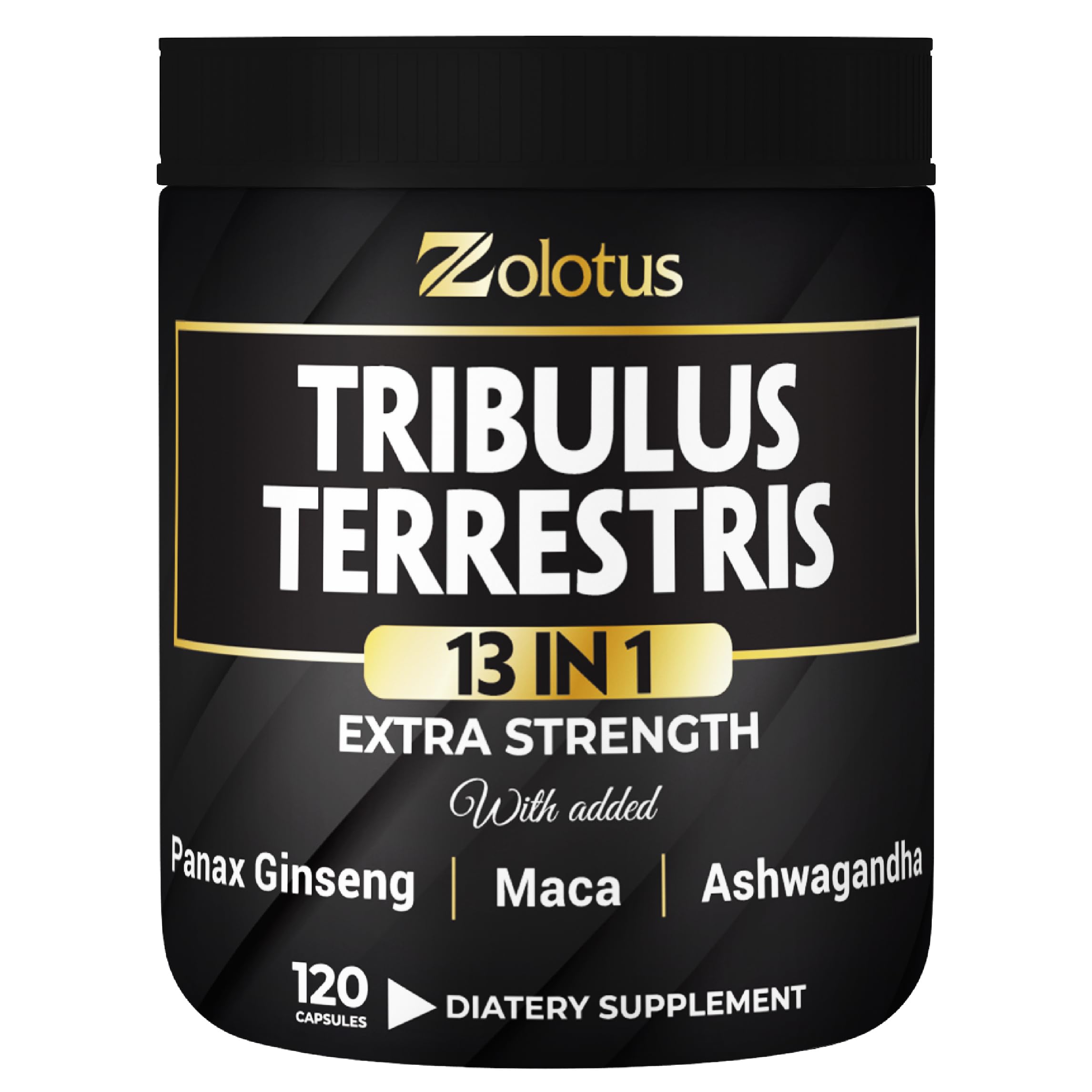 Zolotus 13in1 bottle front featuring a complete energy and stamina supplement.