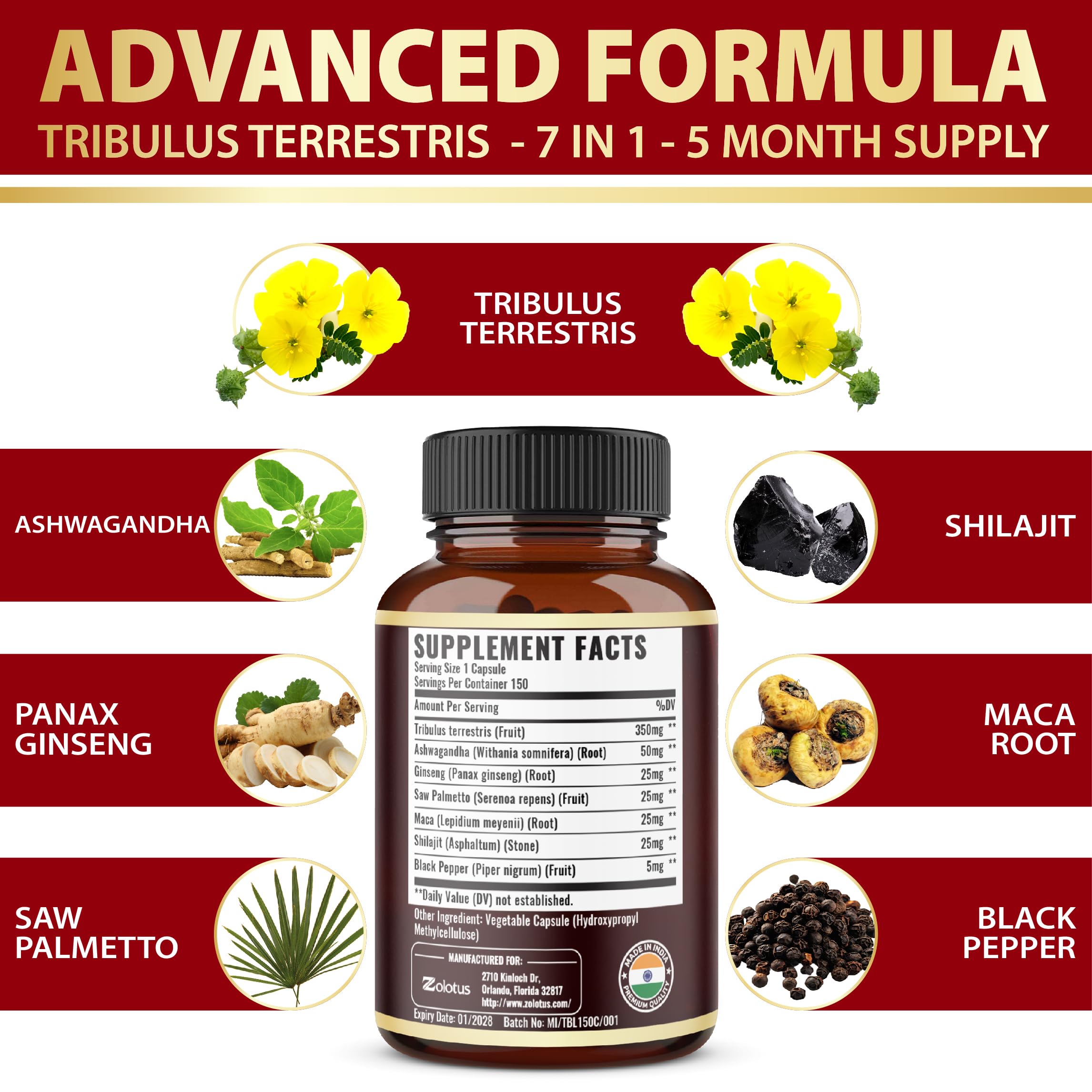 Black Pepper included to aid absorption.