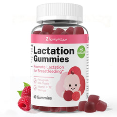 ZonaVitalis Lactation Gummies bottle with raspberry flavor for convenient postpartum support