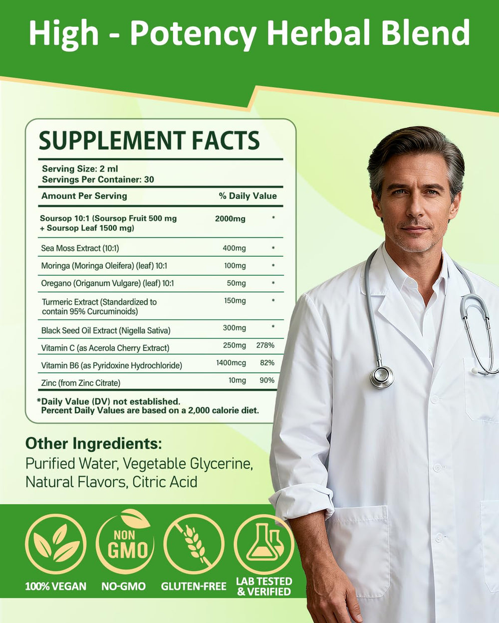 ZonaVitalis vegan non-GMO formula bottle featuring sea moss and moringa.