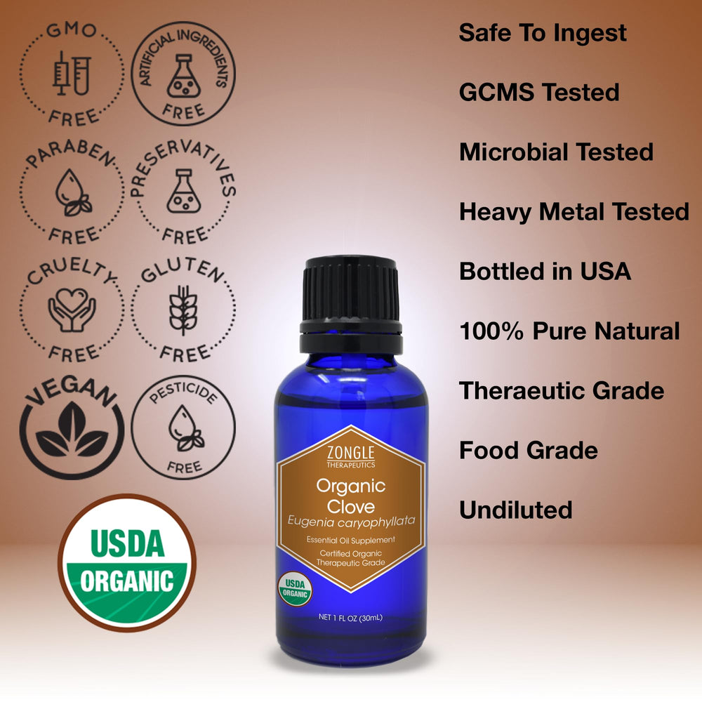 Zongle Therapeutics edible clove oil dropper ready for safe application
