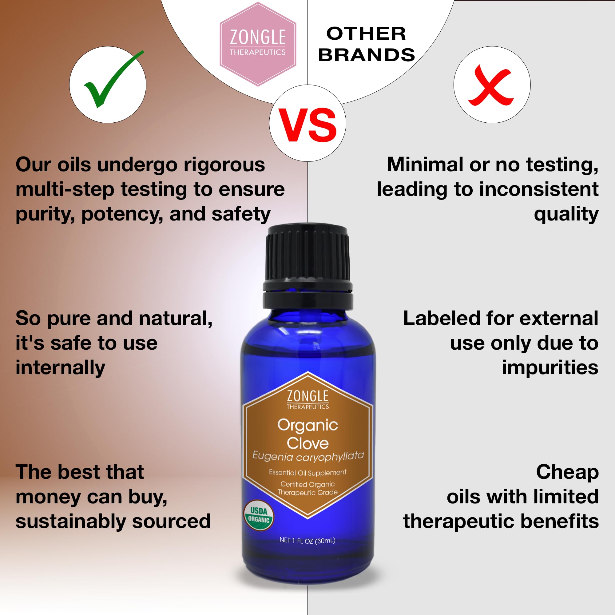 Zongle Therapeutics USA-bottled clove oil on kitchen counter
