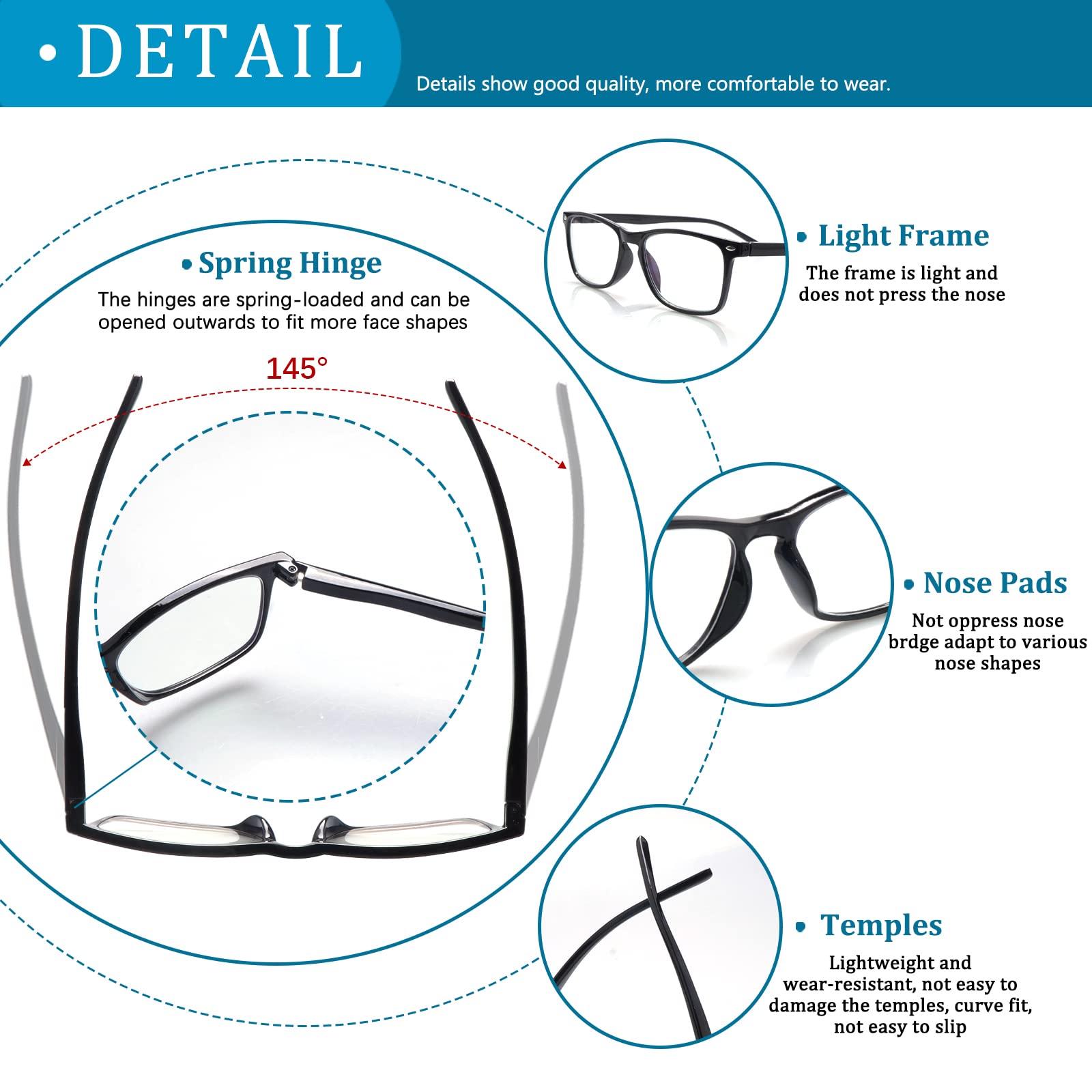ZONLON value pack includes 6 pairs, cases, and cleaning cloth