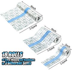 Zonon waterproof bandage roll 4in wide covers larger wounds while swimming.