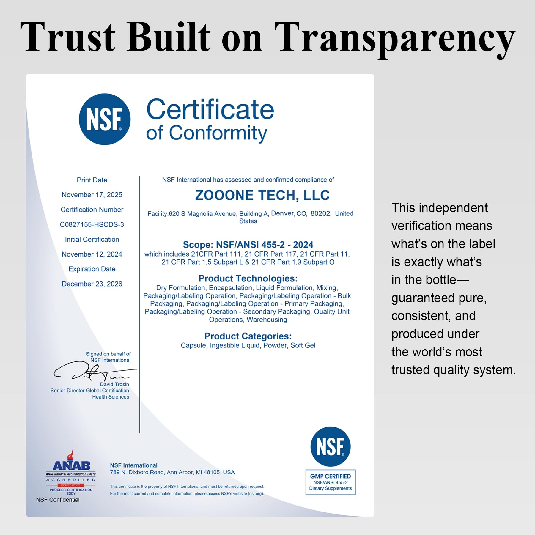 Zooone NAD+ ingredient blend with NR, resveratrol, and PQQ.