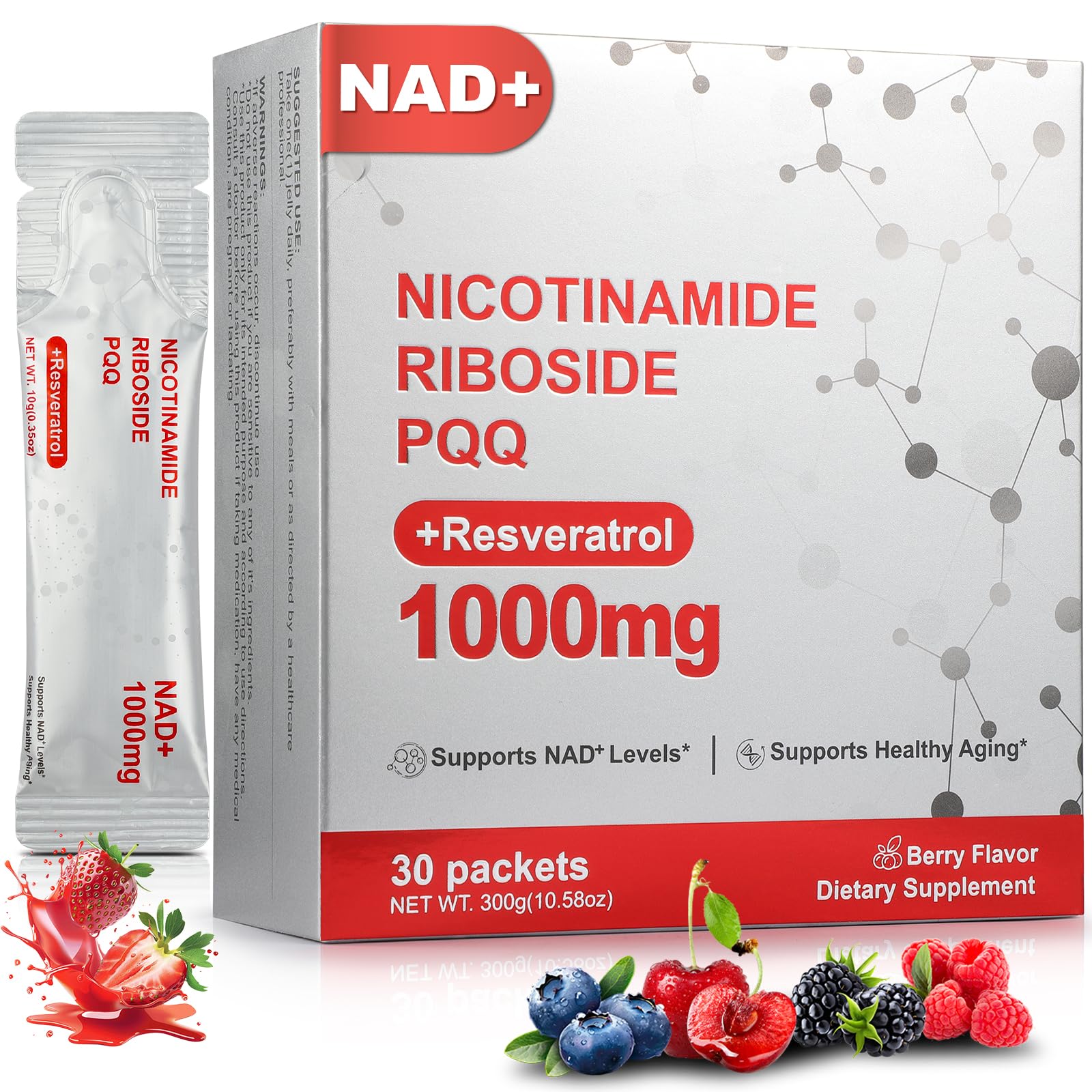 Zooone NAD+ berry stick-pack for on-the-go energy support