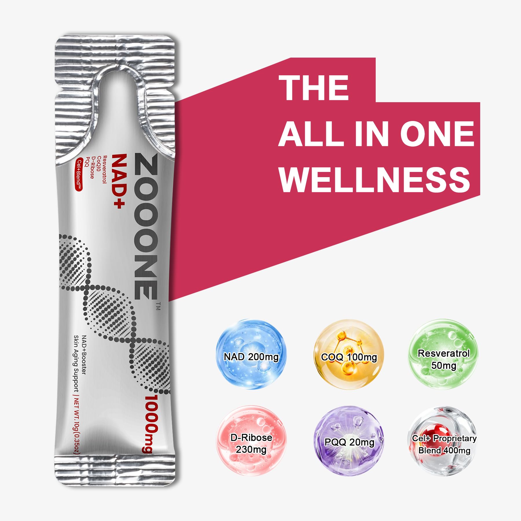 Zooone NAD+ supports morning routines with convenient packaging and steady energy.