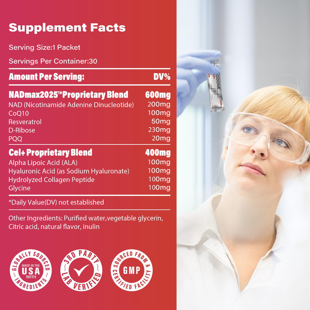 Zooone NAD1000 pre-measured doses simplify daily supplementation.