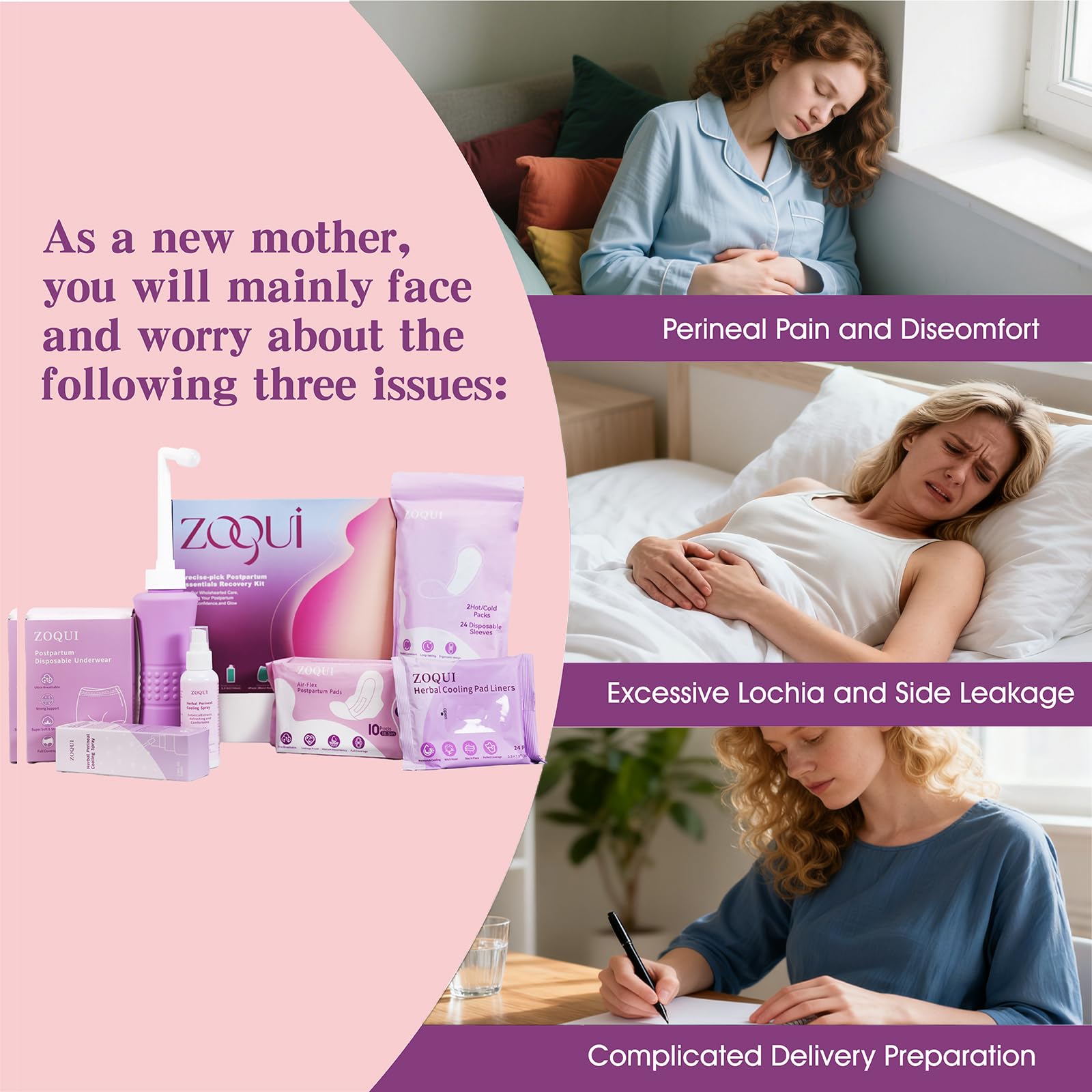 ZOQUI all-in-one labor and delivery kit simplifies postpartum prep