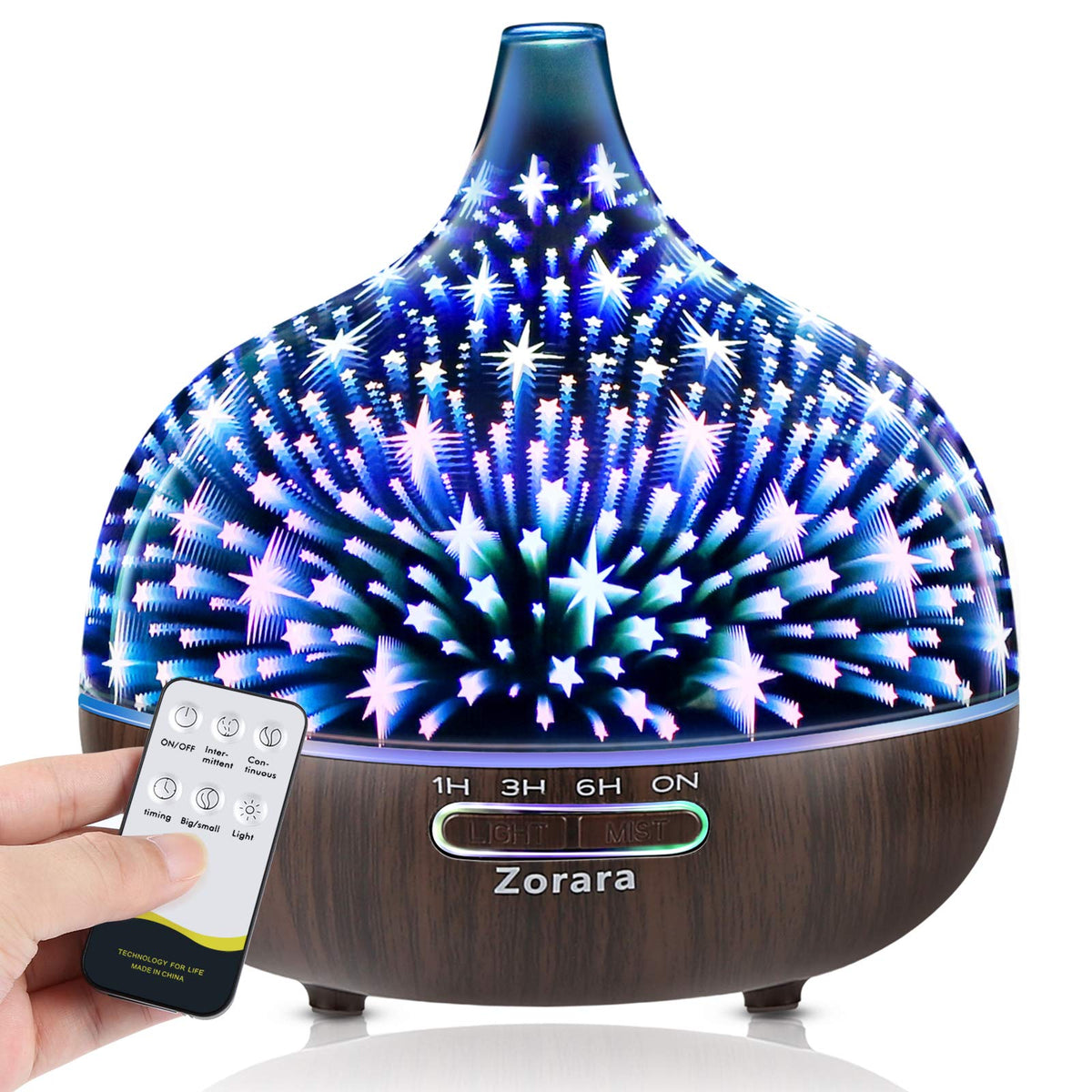 Zorara 550ml diffuser with glass cover, elegant close-up for stylish decor and aroma