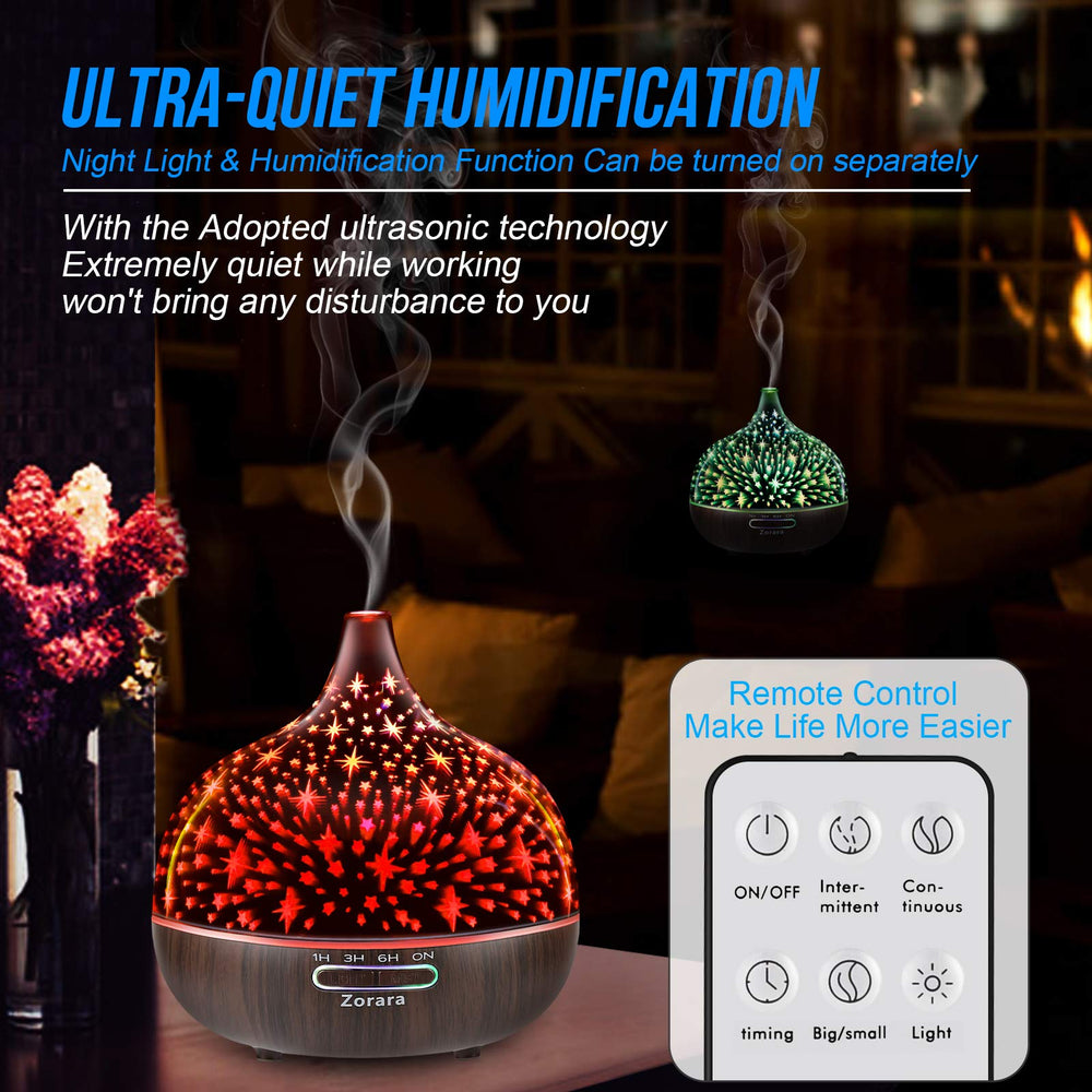 Zorara diffuser remote control enables easy adjustments from bed