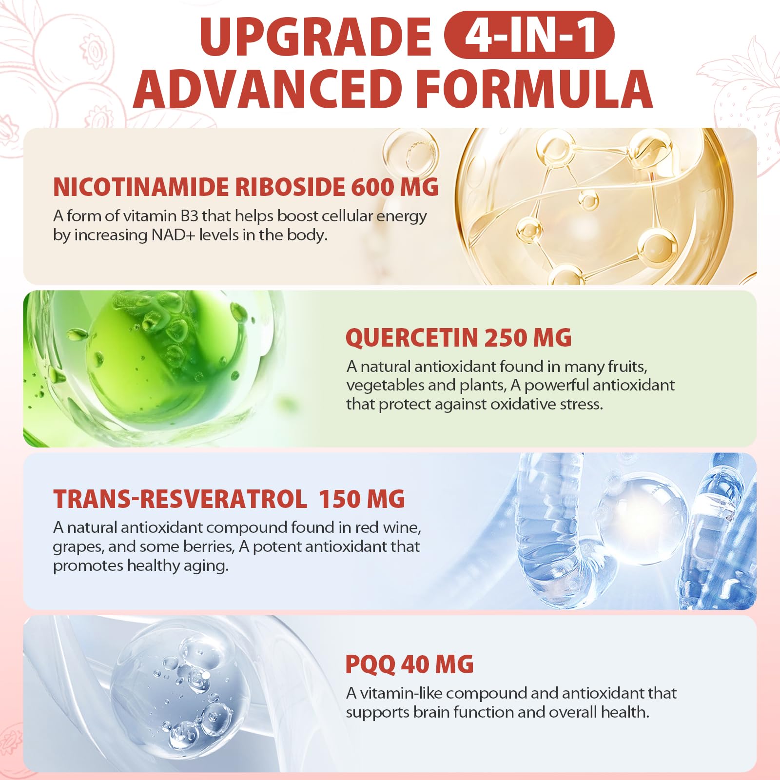 ZOROAHER NAD+ liquid packaging emphasizes non-GMO and natural ingredients.