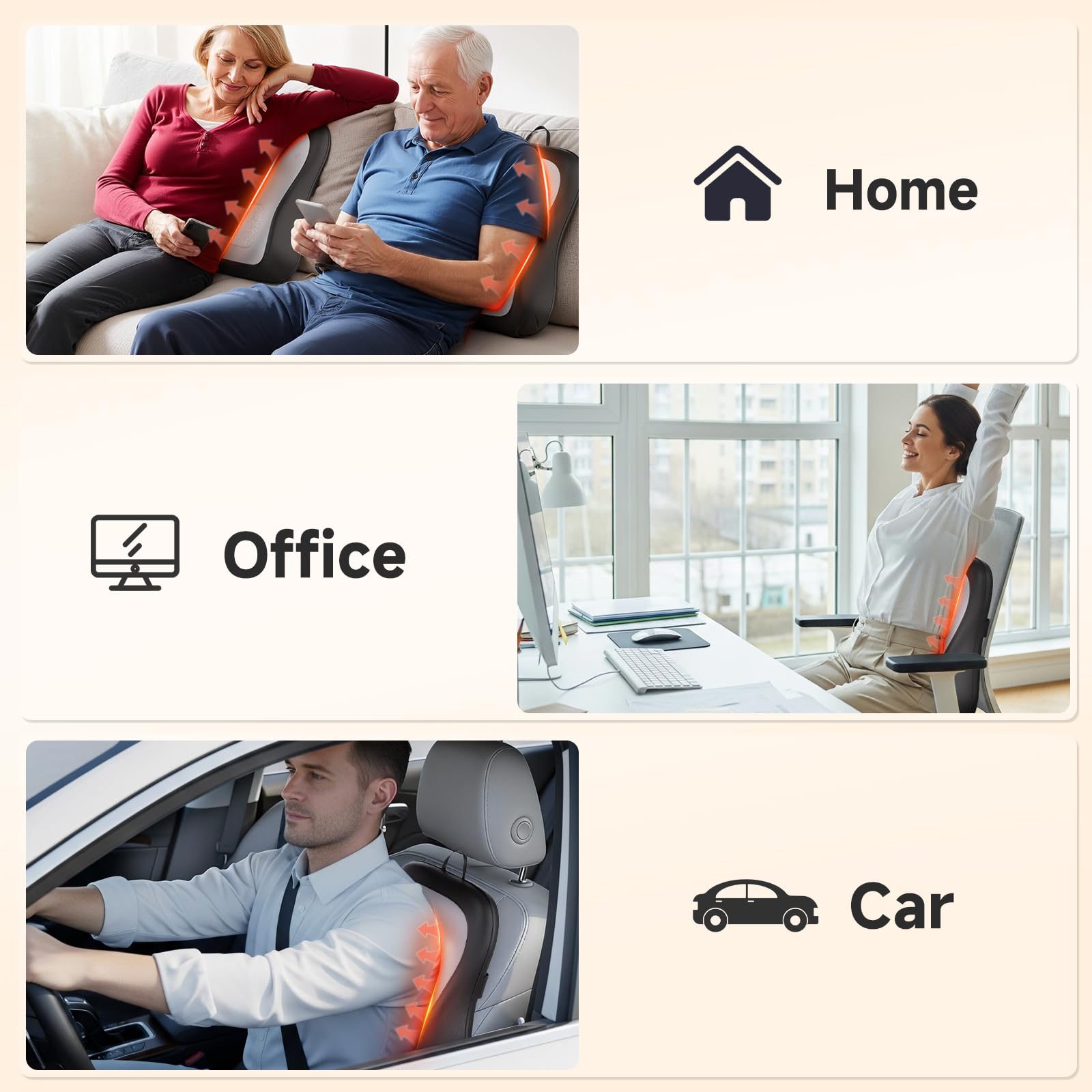 Zorynae car adapter lets relaxing massages during travel.