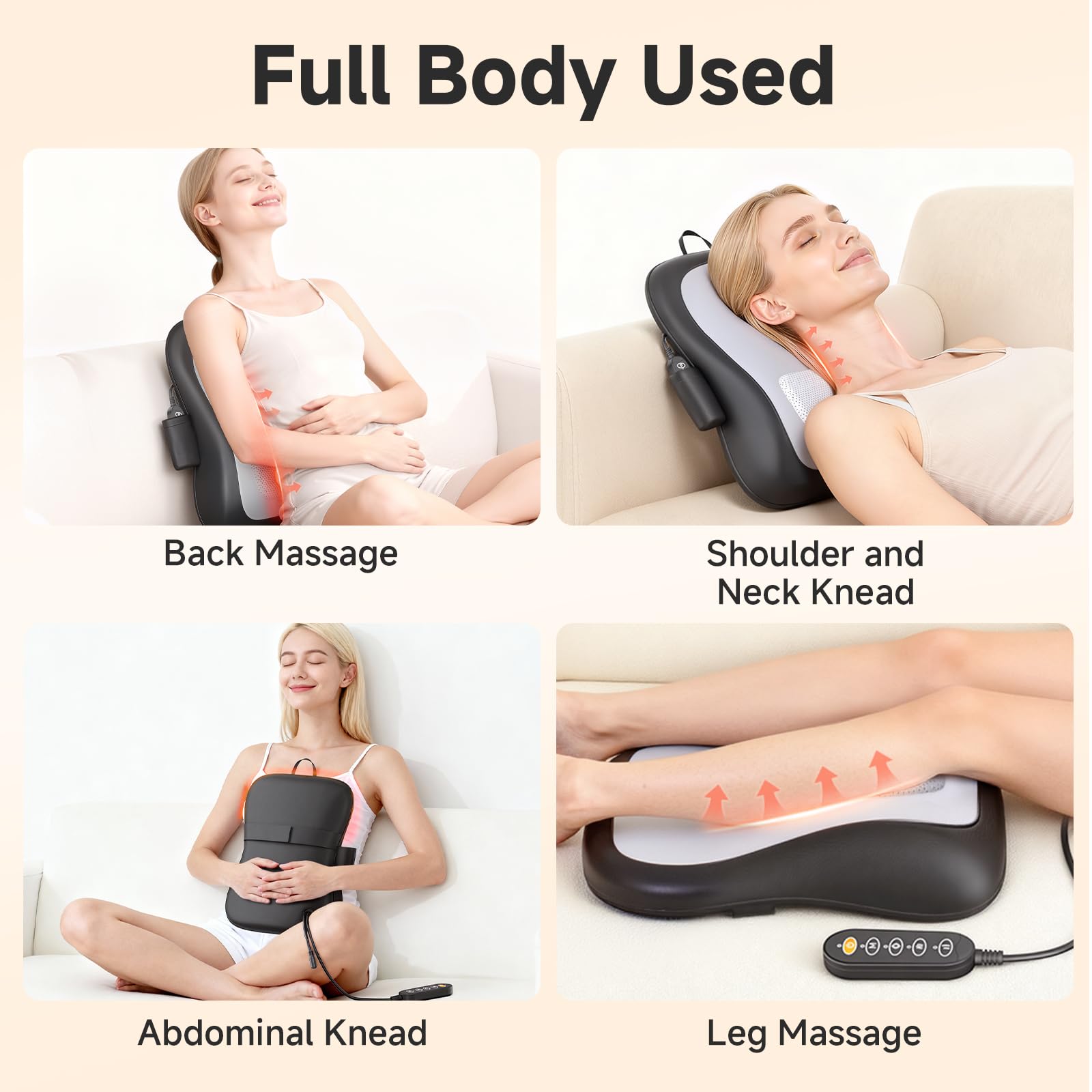 Zorynae massager can soothe tension across neck, back, thighs, and calves.