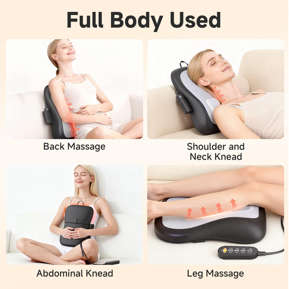 Zorynae massager can soothe tension across neck, back, thighs, and calves.