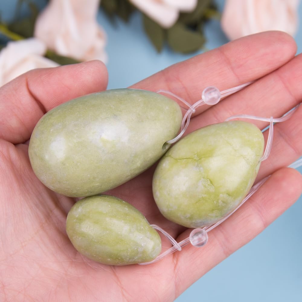 ZORZA jade massage eggs three sizes for varied routines.