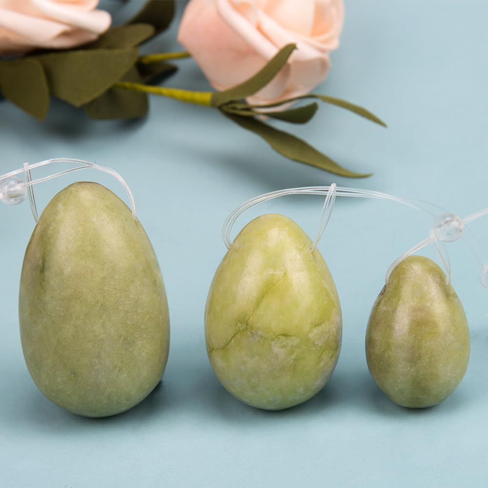 ZORZA natural jade eggs in assorted sizes for beginners and collectors.