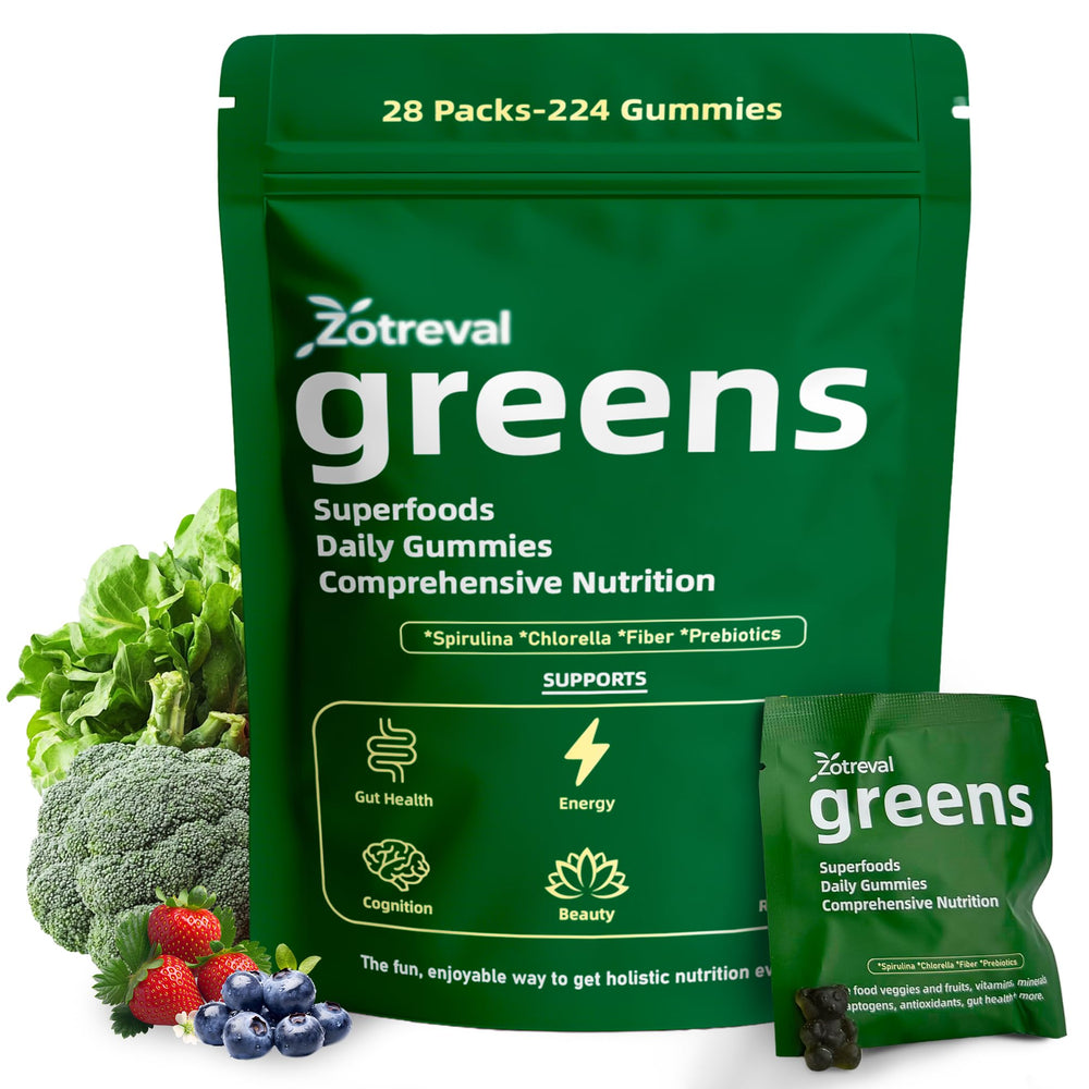Zotreval Daily Greens bottle promotes convenient daily digestion support