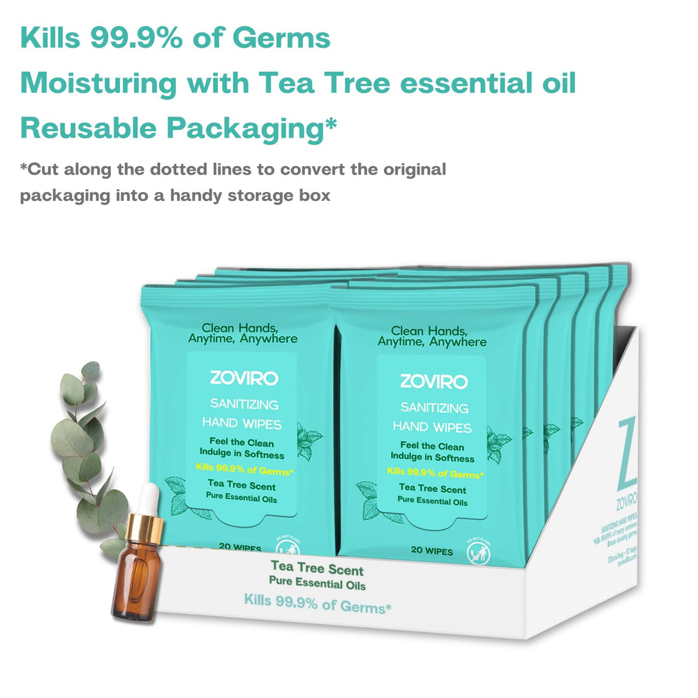Zoviro resealable pack keeps wipes fresh and convenient.