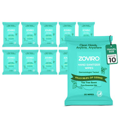 Zoviro hand sanitizer wipes ultra-soft viscose for gentle cleansing on the go.
