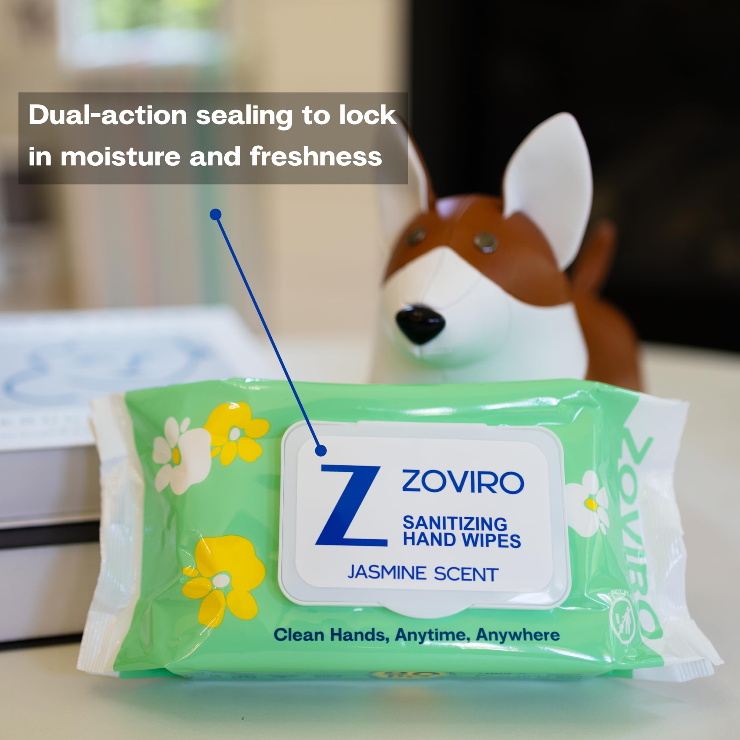 Zoviro resealable pack keeps wipes fresh at home, school, or travel.