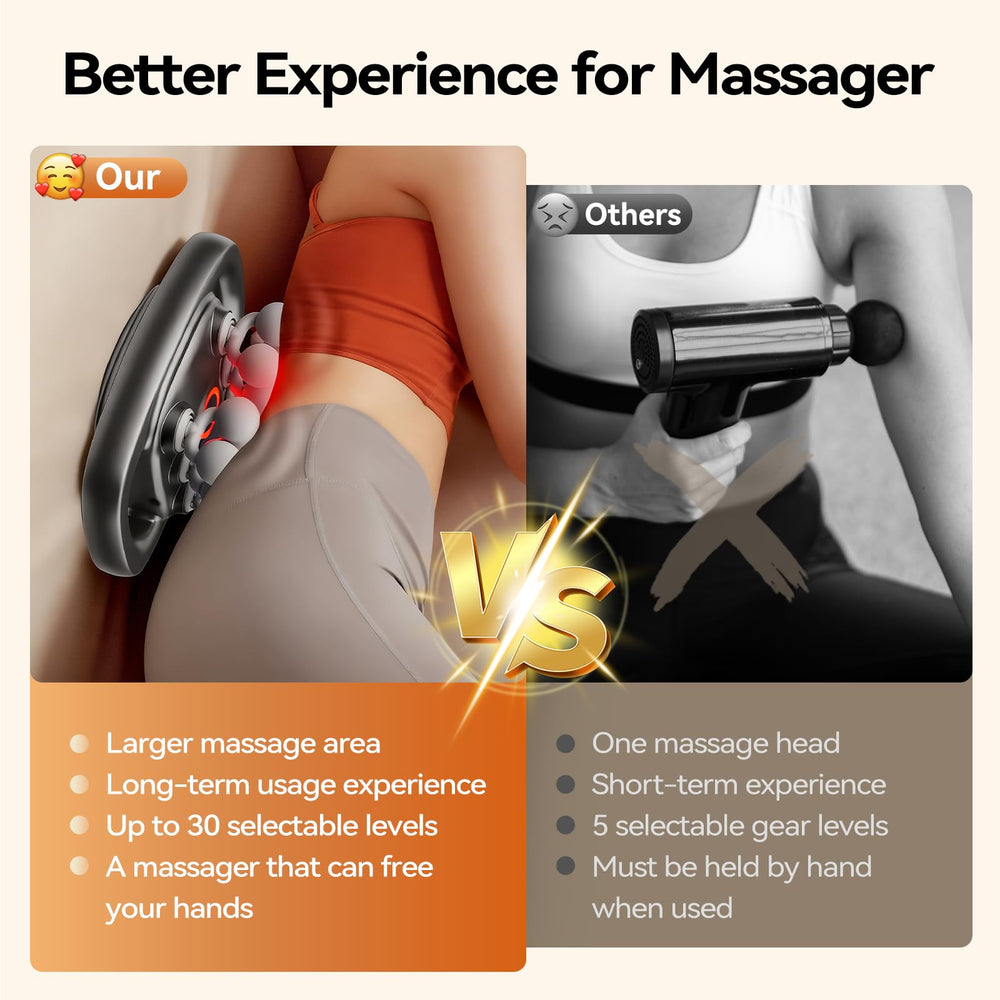 Zpptt cordless back massager in use for portable relief.