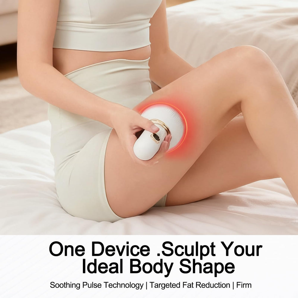 ZRCZRC lymphatic drainage massager belly area showing full body sculpting potential.