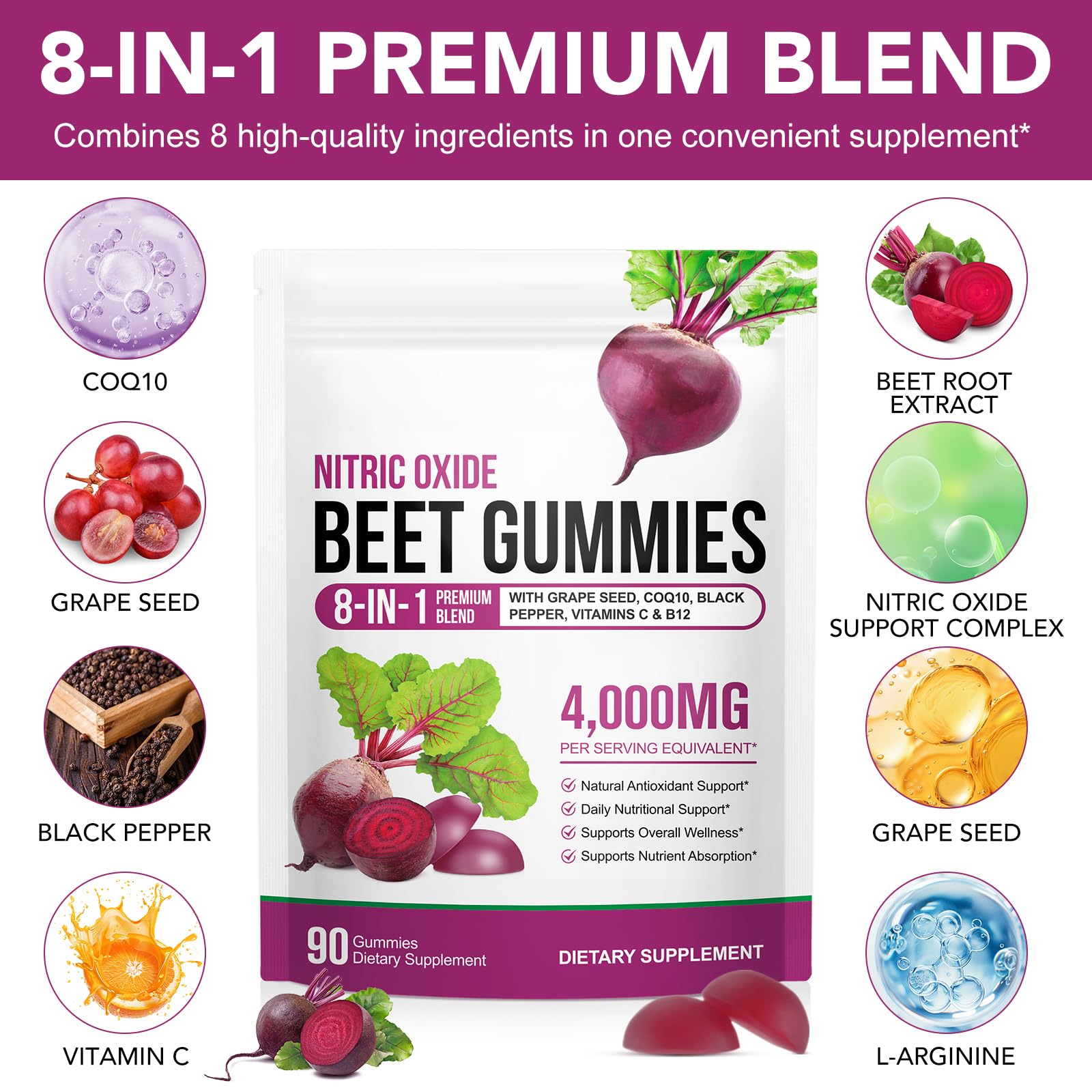 ZROGJBMK Beetroot Gummies berry pouch highlights convenient daily nutrition.