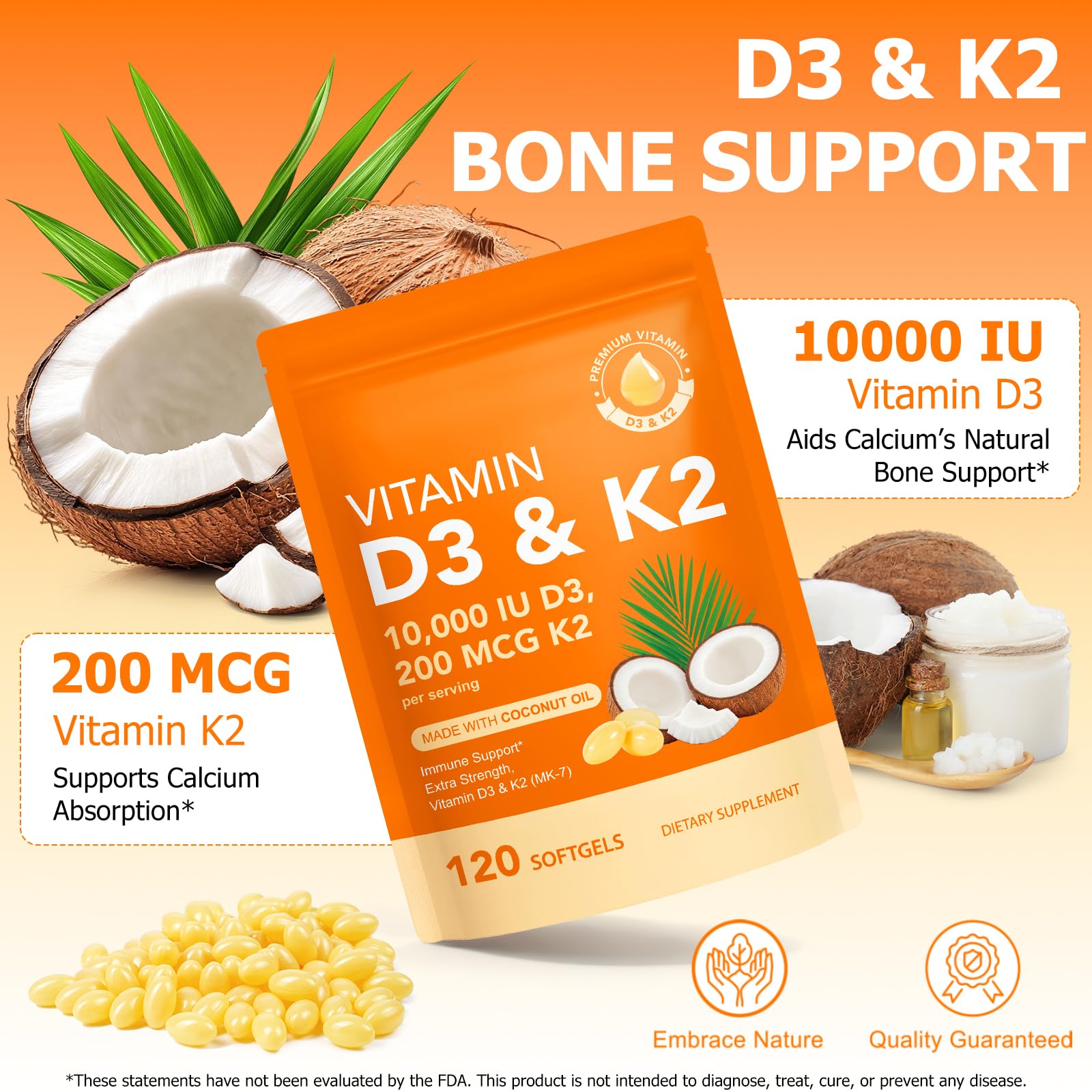 ZROGJBMK D3 K2 one-a-day formula aids consistent daily supplementation.