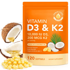 ZROGJBMK D3 K2 bottle with softgels supports daily bone wellness and calcium absorption.