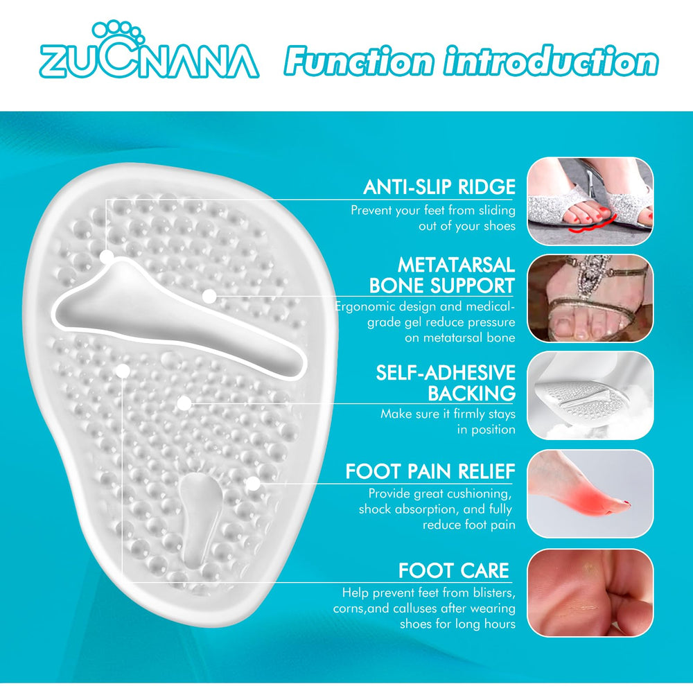 ZUCNANA cushions inside a shoe offering non-slip, secure fit