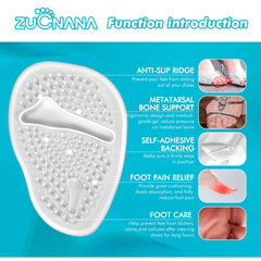 ZUCNANA cushions inside a shoe offering non-slip, secure fit